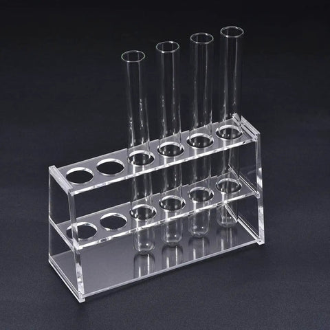 Clear Acrylic Test Tube Rack, 6 Wells Lab Holder For 10ml Centrifuge Tubes, Two-Layer Design With Precise 16mm Sockets