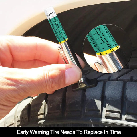 Two Pack Must Have Color Coded Tire Tread Depth Gauge Set Calibrated From 0 To 1 Inch In 1 Thirty Second Inch Increments With Red Yellow Green Zones For Easy Read Tire Wear Checker For Cars SUVs And Trucks