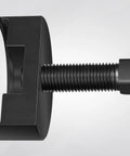 Front view of RR1014TR countershaft front bearings puller tool; black metal with large threaded screw and hex head
