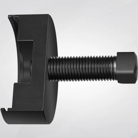 Front view of RR1014TR countershaft front bearings puller tool; black metal with large threaded screw and hex head