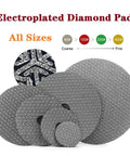 Electroplated Diamond Sanding Paper Sheet Pad 60 Grit 4 Inch Hook And Loop Backing For Metal Glass Porcelain Ceramic Hand Polishing