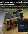 Installed 120V YH02-A electromagnetic push-button switch with red push button for woodworking tools