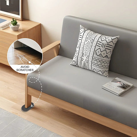 Heavy Furniture Sliders For Carpets 9.5 By 5.75 Inches Reusable Moving Sliders shown in use under sofa leg on carpet