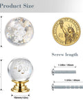 Crystal Bubble Ball Cabinet Knobs 12 Pack Dope Transparent Sphere Handles with Gold Aluminum Base size and screw length guide