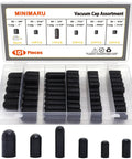 Assorted Rubber Vacuum Cap Kit For Automotive Hoses And Vacuum Lines Includes Caps Ranging From Three Sixteenths To Three Eighths Inch