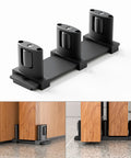 Sliding Closet Door Floor Guide With Adjustable Bottom Guide And 3 Roller System For Bypass And Barn Doors In Black Finish 1 Piece 