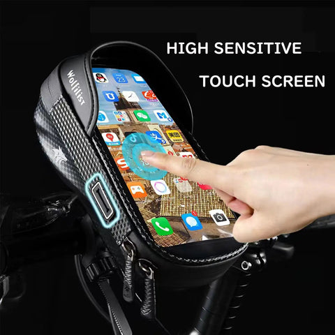 Waterproof Bike Phone Mount With Touch Screen Holder For 7-Inch Phones, 360-Degree Rotation, Shockproof Handlebar Bag, Quick Release Easy Install, Ride-Ready Gear For Cycling, Motorcycles, And E-Bikes Accessories