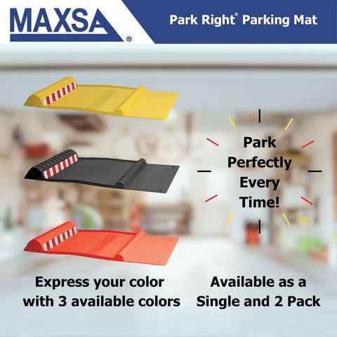 Park Right Parking Mat 21x11x2 Inches Red Garage Parking Aid Helps You Park In The Same Spot Every Time Keeps Your Ride And Belongings Safe Two Tire Bumps For Easy Alignment Color Options Black Yellow Red Amazon Exclusive