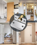 Magnetic Closet Door Catch 2 Pack, Adjustable Ball Latches With Hidden Roller, displayed with various door setups