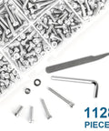 1128 Piece Hex Socket Head Cap Bolt Set M3 Stainless Steel Allen Screws Kit For Machinery And Auto DIY Projects Gearhead Approved Durable Fasteners For Repairs And Upgrades, assorted bolts and hex keys