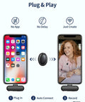 Image showing Plug & Play setup of Wireless Lavalier Microphone For iPhone With AI Noise Reduction, between two iPhones.