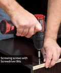 Man using Lightweight Brushless 12V Cordless Drill Kit With 310 Inlb Torque, Twenty Plus One Clutch for assembly