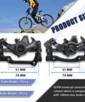 Beefy Aluminum Mountain Bike Disc Brake Caliper With 160Mm Adapter and size details for front and rear use on bikes.