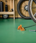 Aluminum Motorcycle Valve Stem Lock Nut Spacer Kit With High Strength Bolts And Washers, Vibration Resistant Leak Prevention Secure Tire Seal Replacement Set Compatible With Multiple Motorcycles, orange parts on floor
