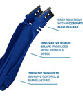 Seawing Supernova Scuba Fin Blade Set With Lock Plates For Diving Includes Boat Bag And Multi Tool Midi Size Blue Auto Adjusting Blade Angle