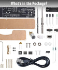 Components included in Handheld Soldering Practice Kit With Rechargeable Electric Screwdriver Build Your Own Soldering Tool Includes 2 Bits Electronics Repair DIY STEM Project For Teens And Adults