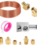 4 Pack 72 Inch Oil Pressure Gauge Tubing Kit With Sensor Adapter 1/8-27 NPT, 45 Degree Street Elbow, Brass Pipe Fittings
