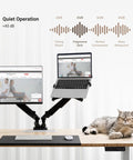 Rock Solid 72 By 30 Inch Electric Standing Desk Height Adjustable Dual Motor Sit Stand Computer Workstation with dual monitor arm.