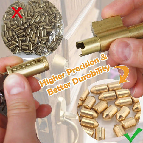 Keyway Rekey Kit For SC1 And SC4 Locks With Bottom Pins 0 Through 9 50 Pins Per Kit shown with lock cylinder and pins