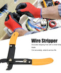 Wire Stripper And Cutter Tool For 0.5 To 4 mm Wires Ideal For DIY Wiring Projects with gloves in use in wall wiring