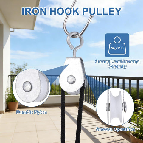 Mini Iron Pulley Wheel Set 0.43 Inch Inner Diameter 2.32 Inch Length 10 Pack Single Sheave Lifting Pulley For Wire Rope