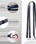Camping Hammock With Built In Mosquito Net And Rain Fly, Heavy Duty Tree Straps, Nylon Parachute Fabric, tree straps close-up
