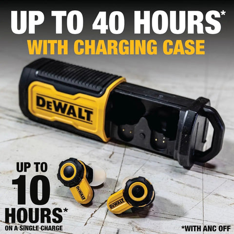 Jobsite Pro X2 True Wireless Earbuds With Active Noise Canceling, Glove Friendly Dial Control, 40 Plus Hour Battery, IP54 Water Resistant.