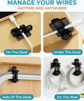 Cable Management Kit With 15 Adhesive Cable Holders 15 Zip Ties 15 Screws 8 Silicone Cord Ties And 8 Adjustable Straps