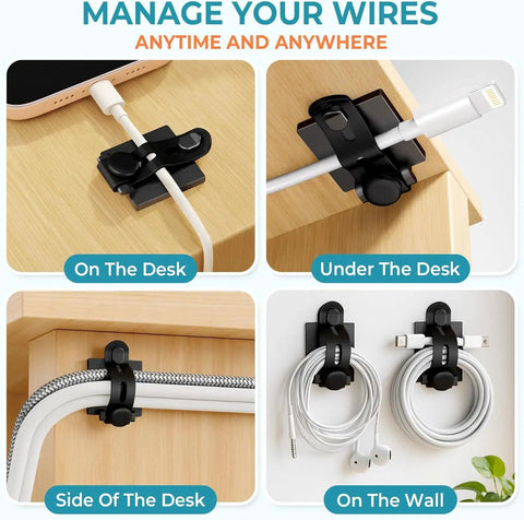 Cable Management Kit With 15 Adhesive Cable Holders 15 Zip Ties 15 Screws 8 Silicone Cord Ties And 8 Adjustable Straps