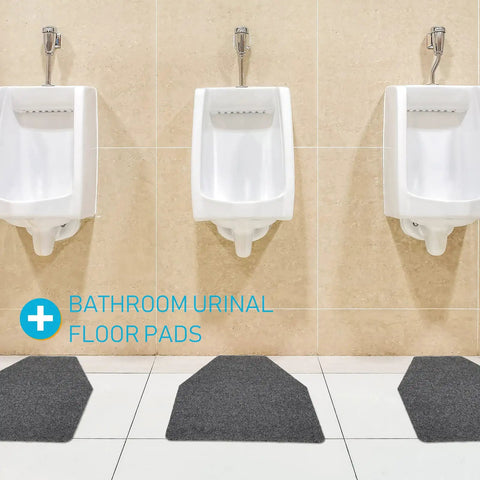 Six Pack Urinal Mats For Men Grippy Non Slip Floor Pads For Busy Commercial Restrooms Ultra Absorbent And Waterproof Gray