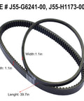 Golf Cart Drive Belt And Starter Generator Belt Kit For Yamaha G2 G5 G8 G9 G11 G14 G16 G20 G22 G29 2012 Up Replacement OE J55-G6241-00 J55-H1173-00 shown in packaging