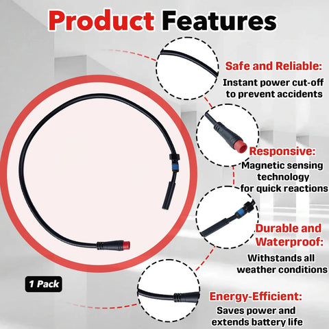 Magnetic Brake Sensor For Electric Bicycle Universal 2 Pin Cutoff Switch To Instantly Cut Power When You Brake For A Smooth Safer Stop Protects Battery Range And Makes Installing A Breeze For Most E Bikes