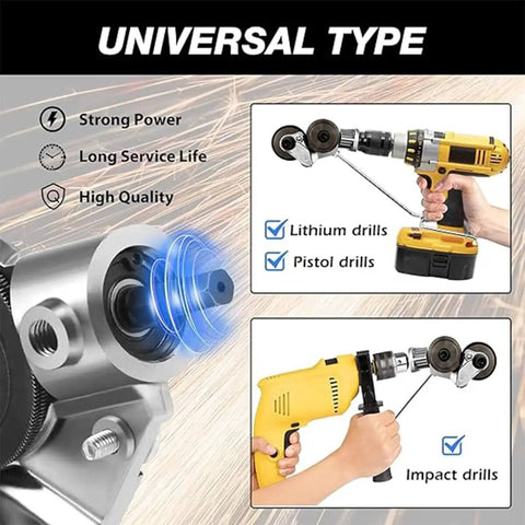 Heavy Duty Pro Grade Sheet Metal Cutter Attachment For Electric Drills With Double Headed Nibbler compatibility with various drill types