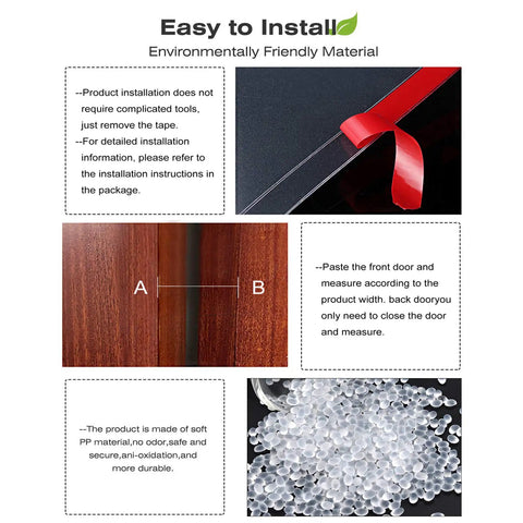 Easy to Install instructions for Totally Pinch Proof Door Guard And Protector Set For Kids made of soft PP material.