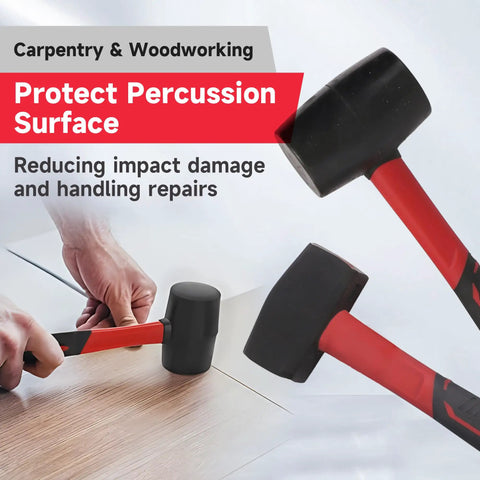 Six-Piece Rubber Mallet Hammer Set With Dead-Blow, Sledge, Stoning, Ball Peen And Claw, used in carpentry and woodworking