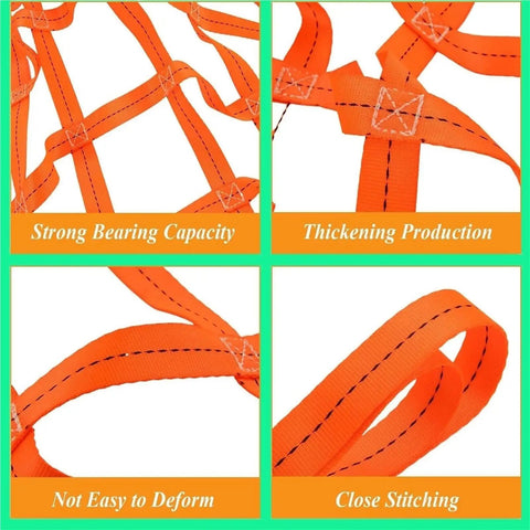 Close-up of Top Shelf Quality Heavy Duty Cargo Lifting Net highlighting strong bearing capacity and close stitching details.