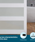 Space Saver Double Glass Barn Door Kit With 6.6 Ft Bypass Hardware For 60 To 64 Inch Openings, 5-Panel Frosted Glass shown close-up