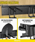 Heavy Duty Wall Mounted Tool Organizer For Garage with dip-coated hooks and soft rubber pads for shovels