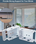 2 Inch White Low Profile Box Mount Blind Brackets Bundle, 12 Pcs Six Sets for window blinds headrail installation displayed