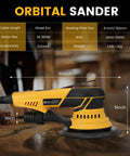 Kickin Up Dust Free Surfaces With This Beefy Electric Random Orbital Sander that features dimensions 10x5 inch for woodworking.