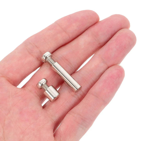 Close-up of screws from Six Piece Picture Frame Hardware Kit With Silver Iron And Carbon Steel Screws For Easy Setup And Solid Frame Support