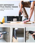 Easy Grip Cordless Electric Screwdriver With Bright Led Work Light And Rapid Usb Charging Solid Rechargeable Power Drill Kit With 47 Bits For Stress Free Home Jobs in use for driving screws.