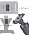 CarPlay Screen And Backup Monitor Mount with Aluminum Adjustable Arm, showing AMPS base and RAM B size ball for secure dash grip.