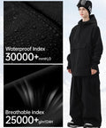 Unisex Ski Hoodie Anorak Pullover Jacket Baggy Fit Dope Waterproof Windproof Insulated Snow Gear For Men And Women Cozy Fleece Lined Winter Outerwear For Cold Weather And Wet Slopes