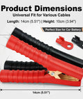 Heavy Duty 300A Alligator Clips For Car Battery Chargers And Jumper Cables detailed dimensions showing 14cm length and 10cm height with clamp design.