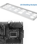 Beefy IO Shield Backplate For Pro B760-P WiFi DDR4 Motherboard shown above the corresponding motherboard slot