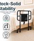 Built Tough Heavy Duty Bed Rail For Elderly And Plus Size Adults, Supports Up To 500 Lbs, fits King and Queen beds