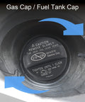 Gas Cap Replacement 77300-06040 Fits Toyota Scion And Lexus Vehicles installed in fuel tank with caution label visible