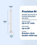 Sliding Glass Pet Door Security Bar Lock No Fuss Easy Install Adjustable Up To 28 Inches Fits Sliding Glass Doors Up To 72 Inches Wide Compatible With Most Pet Doors.