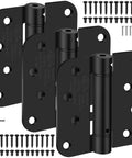 Heavy Duty Four Inch Self Closing Door Hinges Three Pack Featuring Five Eighths Corners And Spring Loaded Setup For Interior Rooms That Shut Smoothly Straight Up Zero Hassle Every Day with screws and allen key.